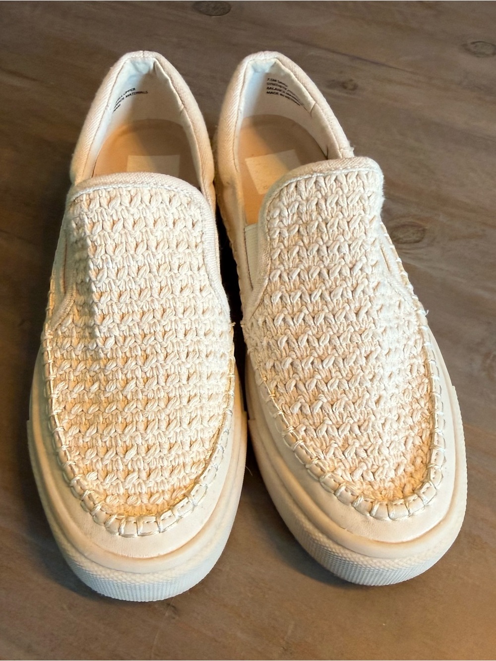 Dolce Vita Cream Woven Slip-On Loafers 7.5 Like New